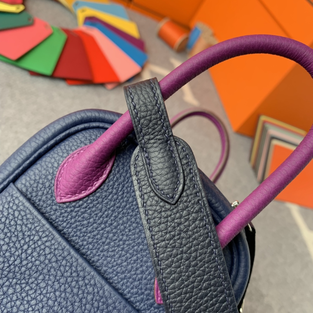 에르메스 미니 린디백 사파이어블루 퍼플 블랙